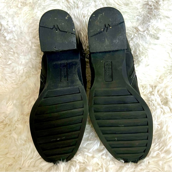 White Mountain Dorian Black Lace Up Side zip Heeled Combat Boots Sz 9.5 - Picture 8 of 11